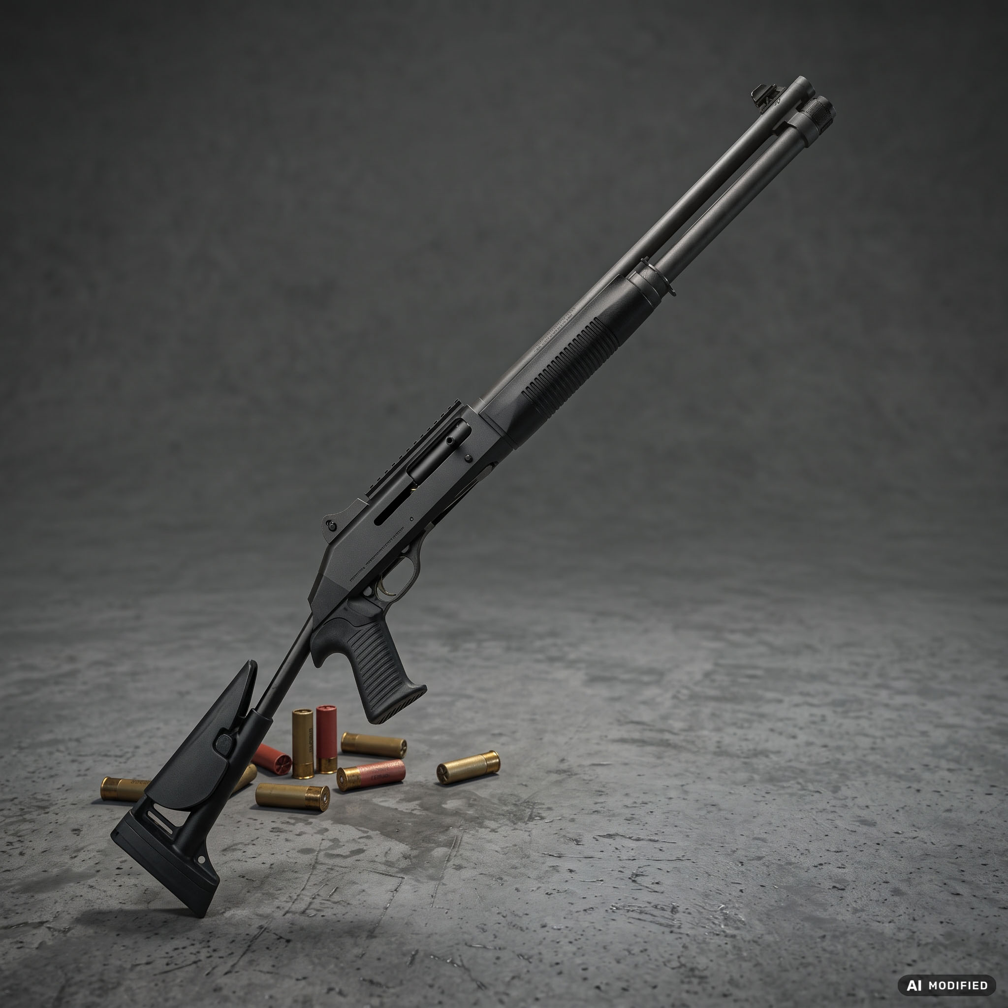 Benelli M4 S.90 - strzelba samopowtarzalna ze składaną kolbą i łuskami naboi - ai modified